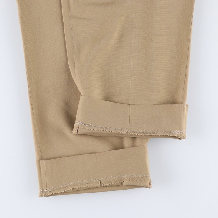 ~90'S NATE'S Two-Pleat Slacks Pants, Made in USA, Men's W32 (approx.), Vintage unclear Beige type Vintage Second Hand