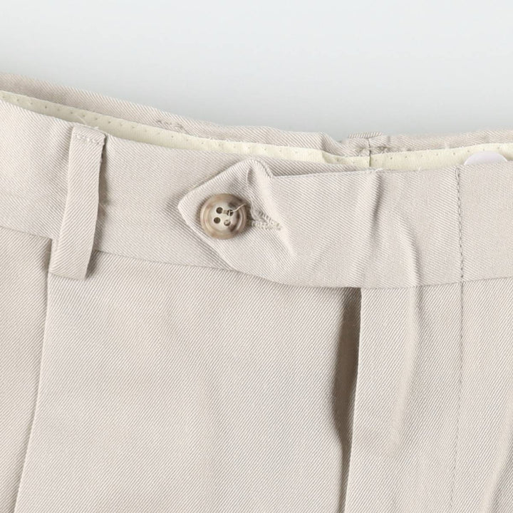 1990'S Jos.A.Bank two-pleat wool trousers/slacks, men's size W33 (approx.) wool Beige type Vintage Second Hand