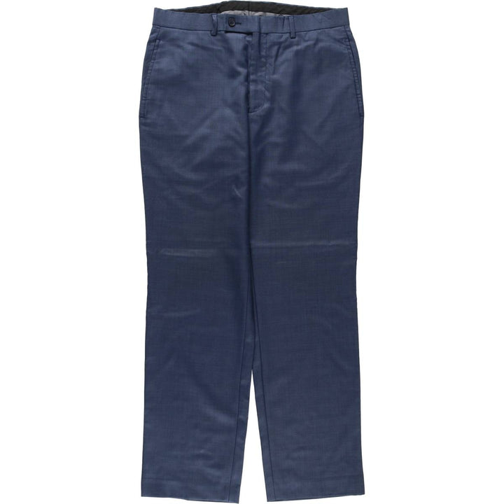 Calvin Klein wool trousers/slacks for men, size W33 (approx.) wool navy blue type Vintage Second Hand