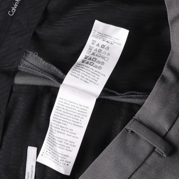 Calvin Klein slacks for men, size W34 (approx.) polyester gray type Vintage Second Hand