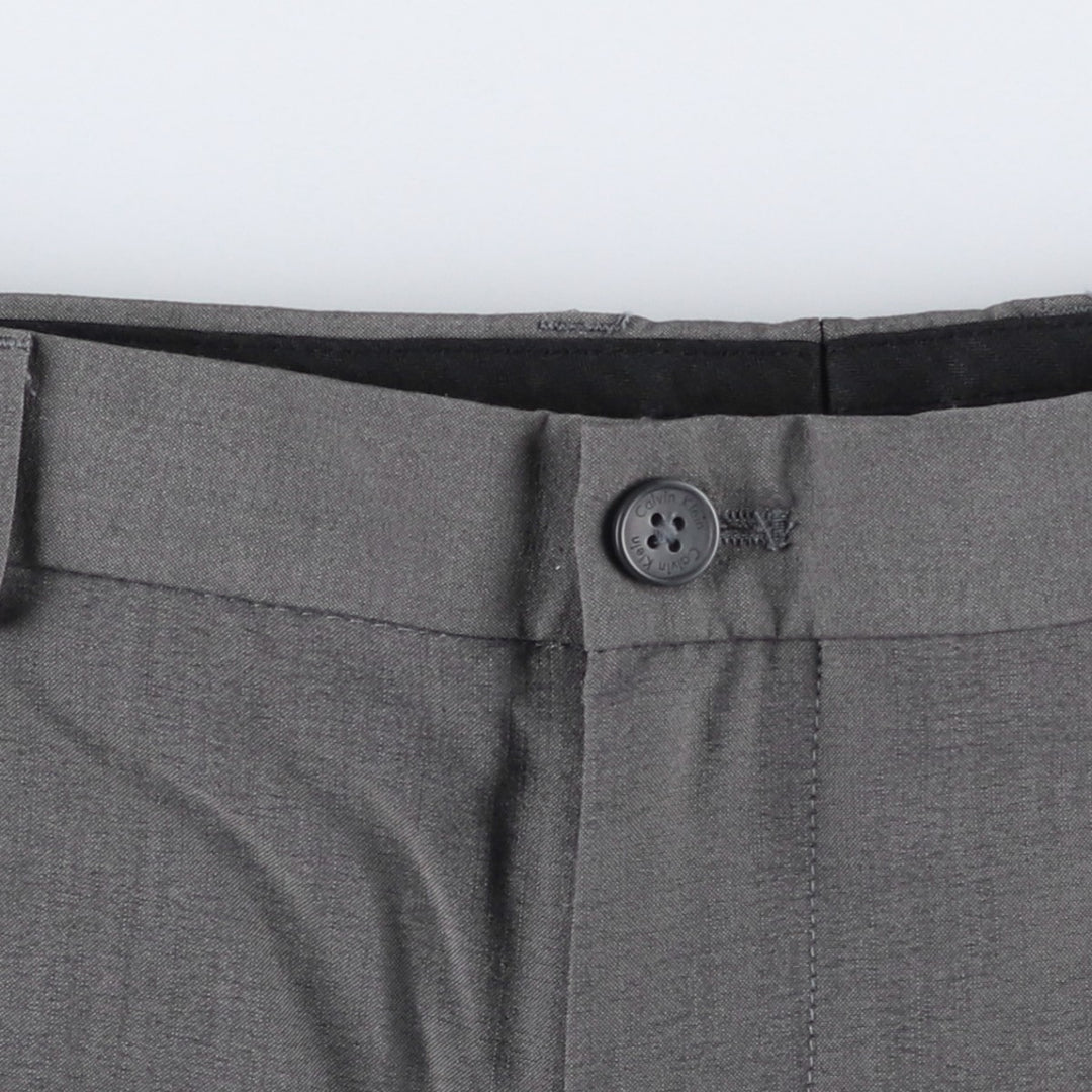 Calvin Klein slacks for men, size W34 (approx.) polyester gray type Vintage Second Hand
