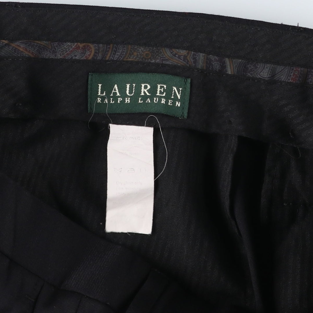 Ralph Lauren LAUREN Wool pants, slacks, men's, W34 equivalent wool black type Vintage Second Hand