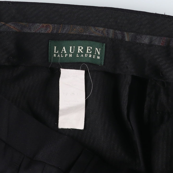 Ralph Lauren LAUREN Wool pants, slacks, men's, W34 equivalent wool black type Vintage Second Hand
