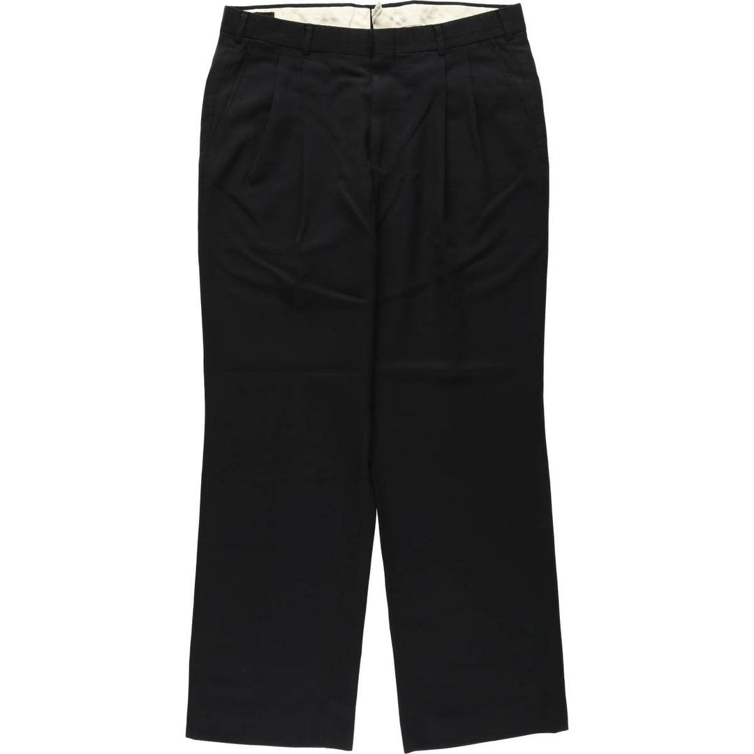 ~90'S Potomac Collection Two-Pleat Slacks Pants, Made in USA, Men's W35 (approx.) unclear black type Vintage Second Hand