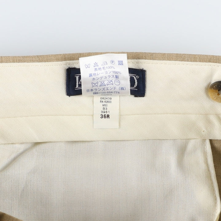 Lands' End wool trousers, men's size W36 (approx.) wool Beige type Vintage Second Hand