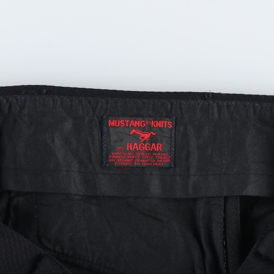 HAGGAR MUSTANG KNITS Flare Pants, Men's W31 (approx.) unclear black type Vintage Second Hand
