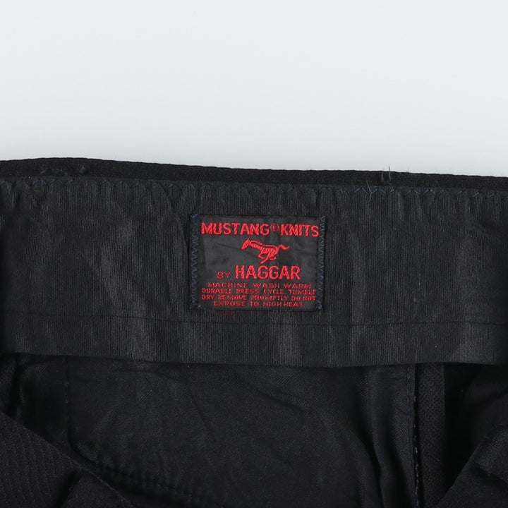 HAGGAR MUSTANG KNITS Flare Pants, Men's W31 (approx.) unclear black type Vintage Second Hand