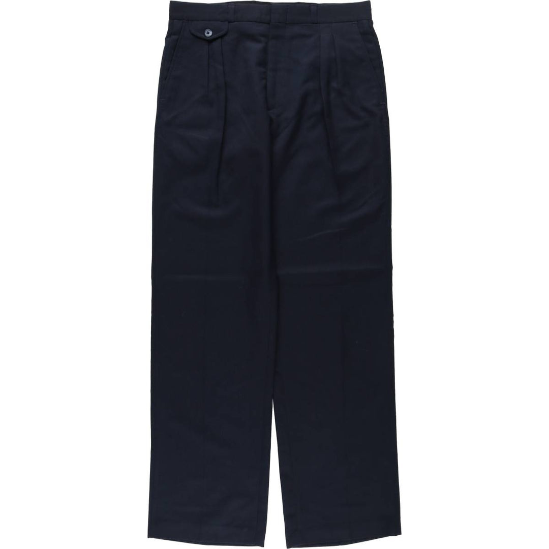 ~90'S HAGGER The Gallery Two-Pleat Slacks Pants, Made in USA, Men's W32 (approx.), Vintage unclear navy blue type Vintage Second Hand