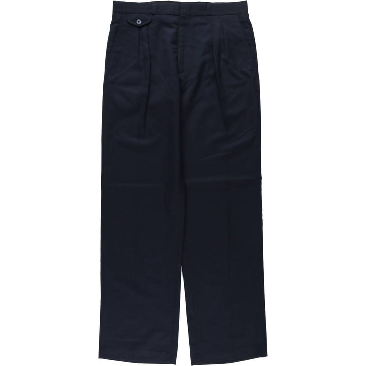 ~90'S HAGGER The Gallery Two-Pleat Slacks Pants, Made in USA, Men's W32 (approx.), Vintage unclear navy blue type Vintage Second Hand