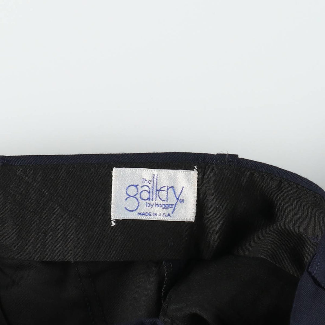 ~90'S HAGGER The Gallery Two-Pleat Slacks Pants, Made in USA, Men's W32 (approx.), Vintage unclear navy blue type Vintage Second Hand