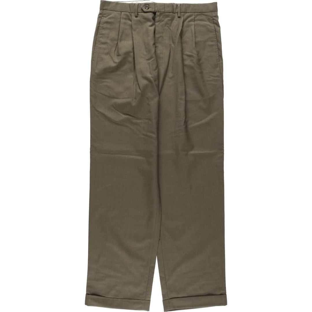 Ralph Lauren TOTAL COMFORT two-pleat wool trousers, men's size W35 (approx.) wool walnut Vintage Second Hand