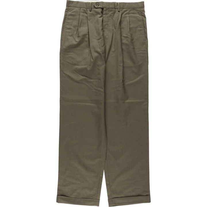 Ralph Lauren TOTAL COMFORT two-pleat wool trousers, men's size W35 (approx.) wool walnut Vintage Second Hand