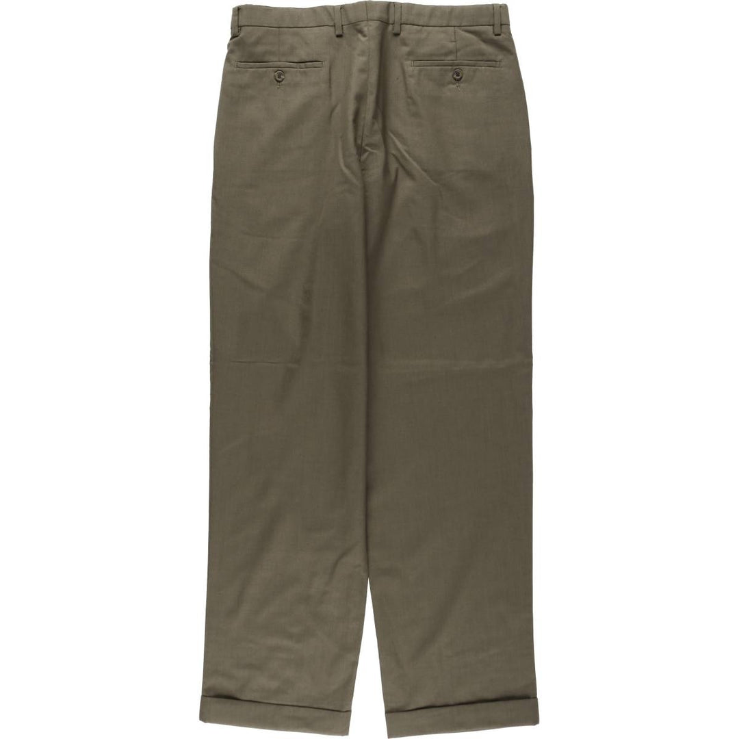 Ralph Lauren TOTAL COMFORT two-pleat wool trousers, men's size W35 (approx.) wool walnut Vintage Second Hand