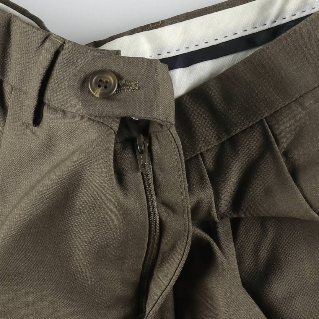 Ralph Lauren TOTAL COMFORT two-pleat wool trousers, men's size W35 (approx.) wool walnut Vintage Second Hand