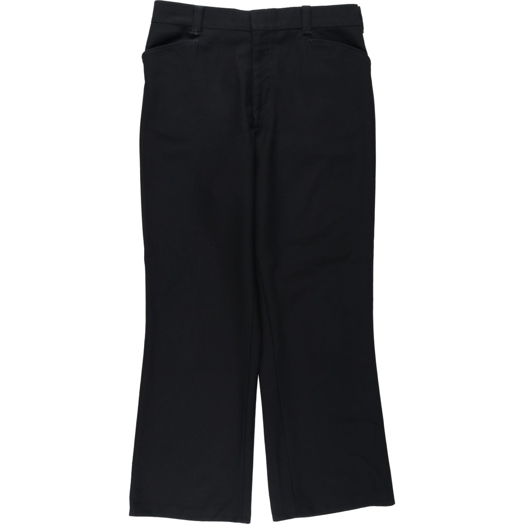 1980'S Executive Service Flare Pants, Made in USA, Men's W35 (approx.), Vintage polyester black type Vintage Second Hand