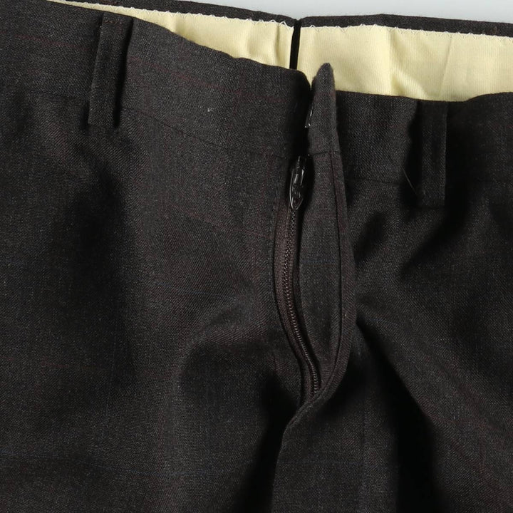 Check Pattern Slacks Pants Men's W34 unclear gray type Vintage Second Hand
