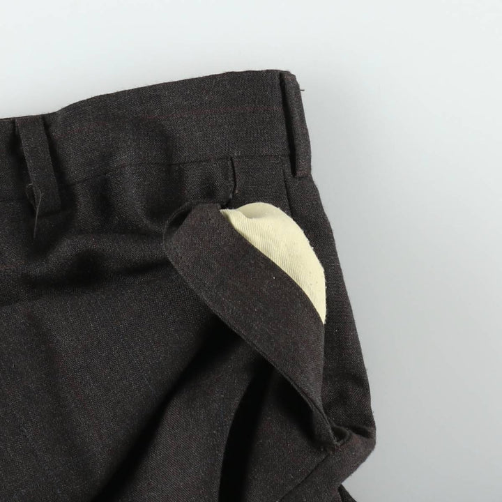 Check Pattern Slacks Pants Men's W34 unclear gray type Vintage Second Hand