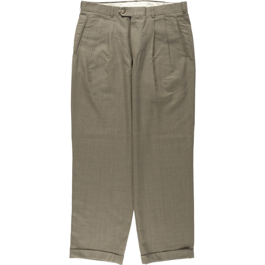 90'S Levi's SLATES CLASSIC FIT two-pleat slacks, made in the USA, men's, size W34, vintage polyester beige type brown Vintage Second Hand