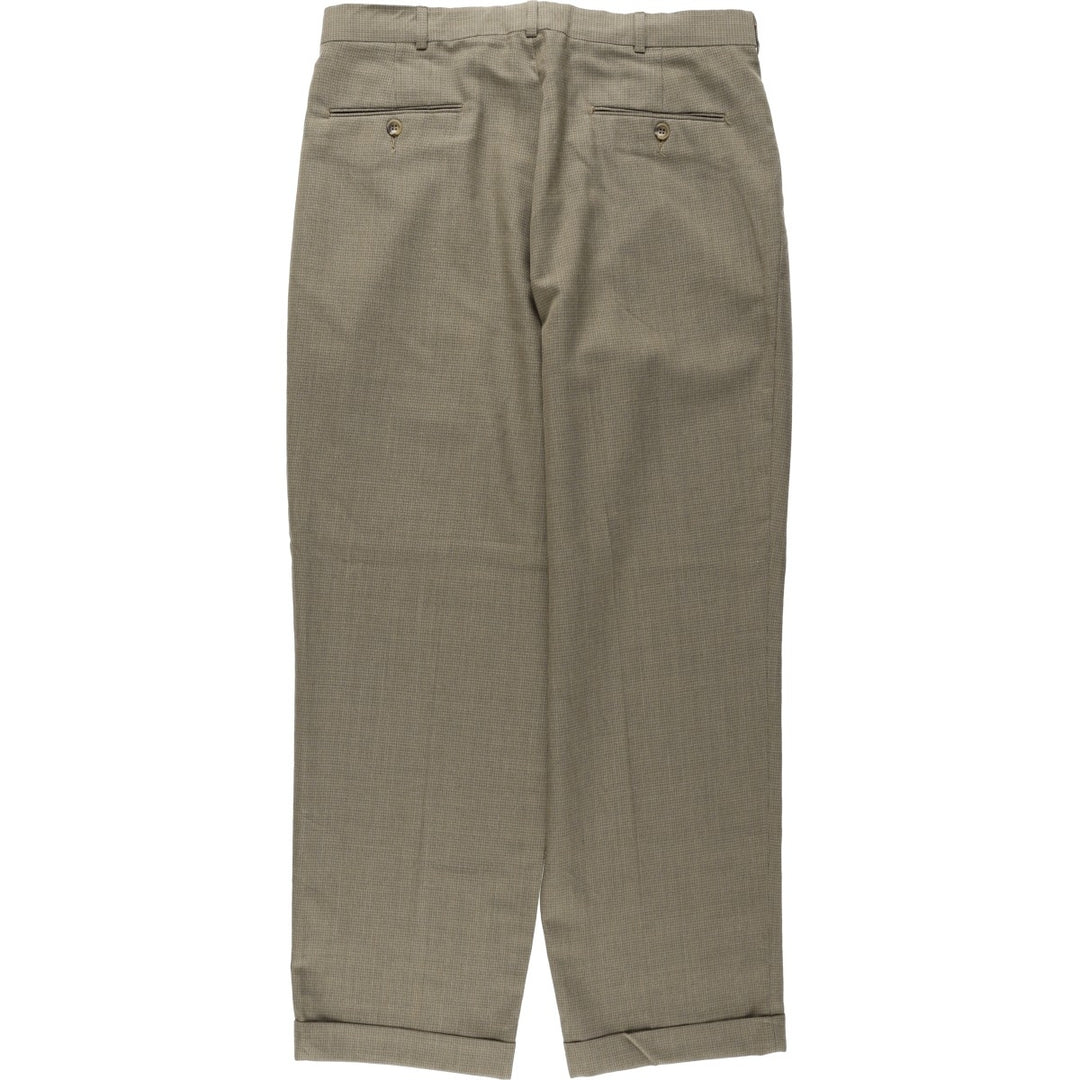 90'S Levi's SLATES CLASSIC FIT two-pleat slacks, made in the USA, men's, size W34, vintage polyester beige type brown Vintage Second Hand
