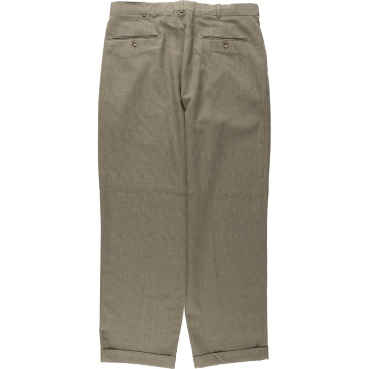 90'S Levi's SLATES CLASSIC FIT two-pleat slacks, made in the USA, men's, size W34, vintage polyester beige type brown Vintage Second Hand