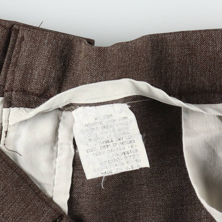 90'S Levi's Action Slacks, Made in USA, Men's, Size 35, Vintage polyester brown type Vintage Second Hand
