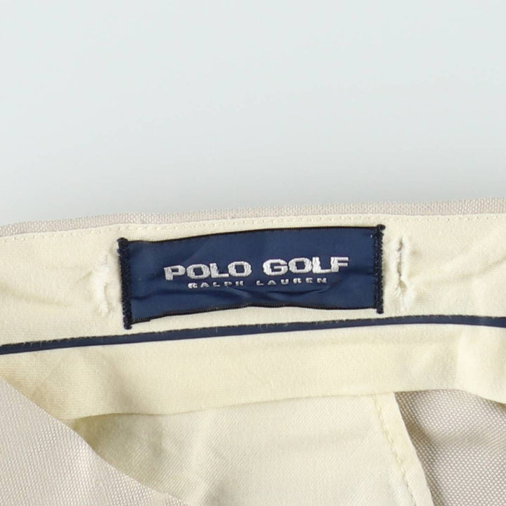 Ralph Lauren POLO GOLF two-pleat slacks, men's size W33 polyester Beige type Vintage Second Hand