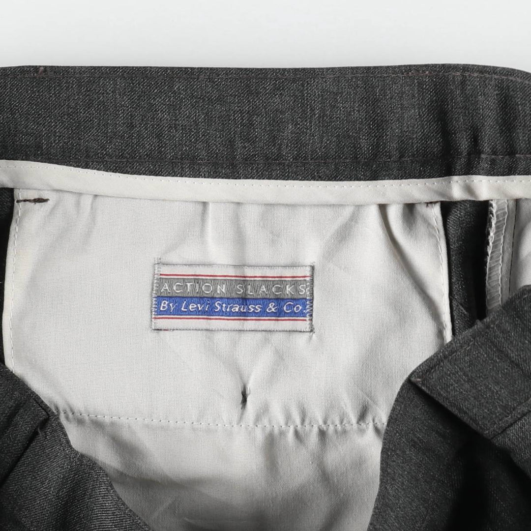 90'S Levi's Action Slacks, Men's, Size 34, Vintage polyester gray type Vintage Second Hand