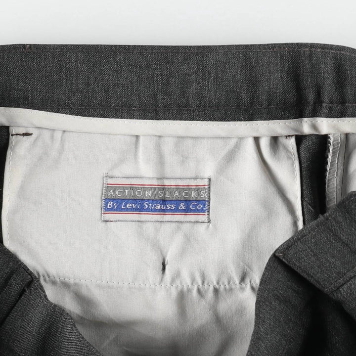 90'S Levi's Action Slacks, Men's, Size 34, Vintage polyester gray type Vintage Second Hand