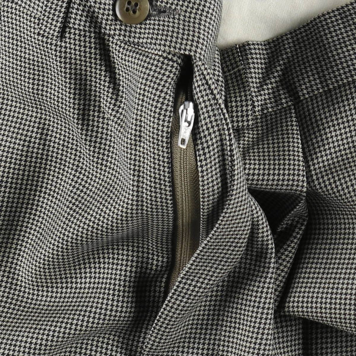 Ralph Lauren POLO UNIVERSITY houndstooth pattern two-pleat slacks pants, men's size W33 (approx.) unclear Beige type Vintage Second Hand