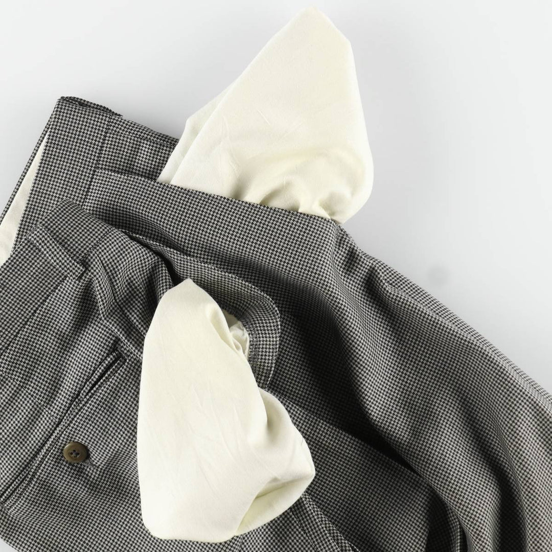 Ralph Lauren POLO UNIVERSITY houndstooth pattern two-pleat slacks pants, men's size W33 (approx.) unclear Beige type Vintage Second Hand