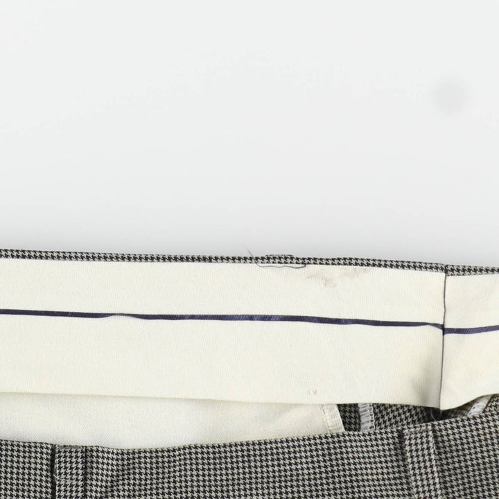 Ralph Lauren POLO UNIVERSITY houndstooth pattern two-pleat slacks pants, men's size W33 (approx.) unclear Beige type Vintage Second Hand