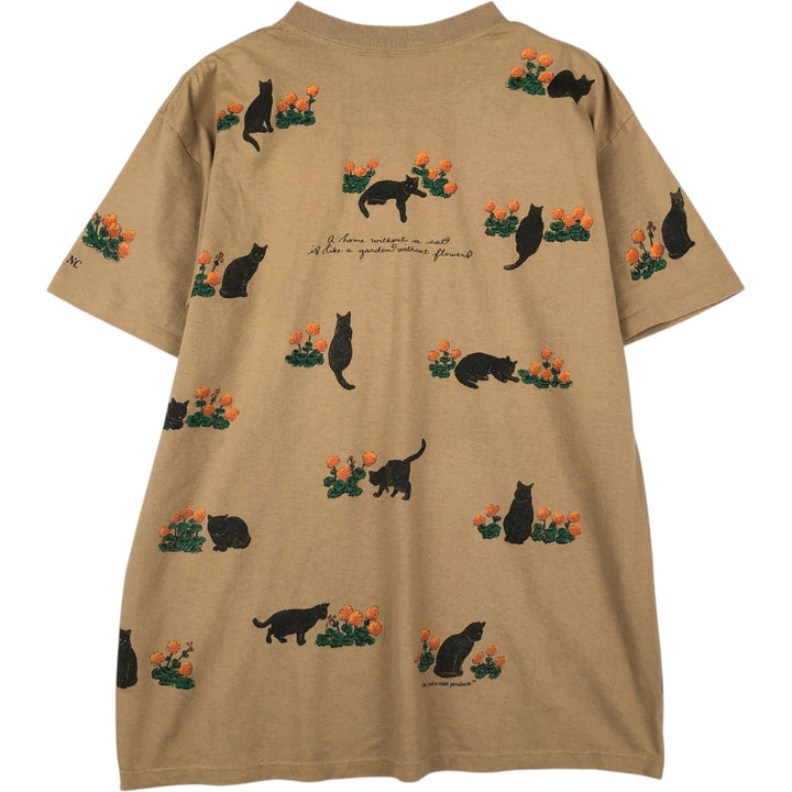 90'S Animal Pattern Cat Pattern Animal T-Shirt Men's Size L (Equivalent) Vintage unclear oro legacy Vintage Second Hand
