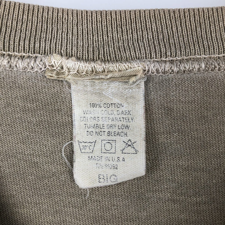 ~90'S Animal Pattern Fish Print Animal T-Shirt Made in USA Men's Size L (Equivalent) Vintage cotton Khaki type Vintage Second Hand