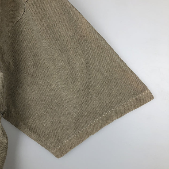 ~90'S Animal Pattern Fish Print Animal T-Shirt Made in USA Men's Size L (Equivalent) Vintage cotton Khaki type Vintage Second Hand
