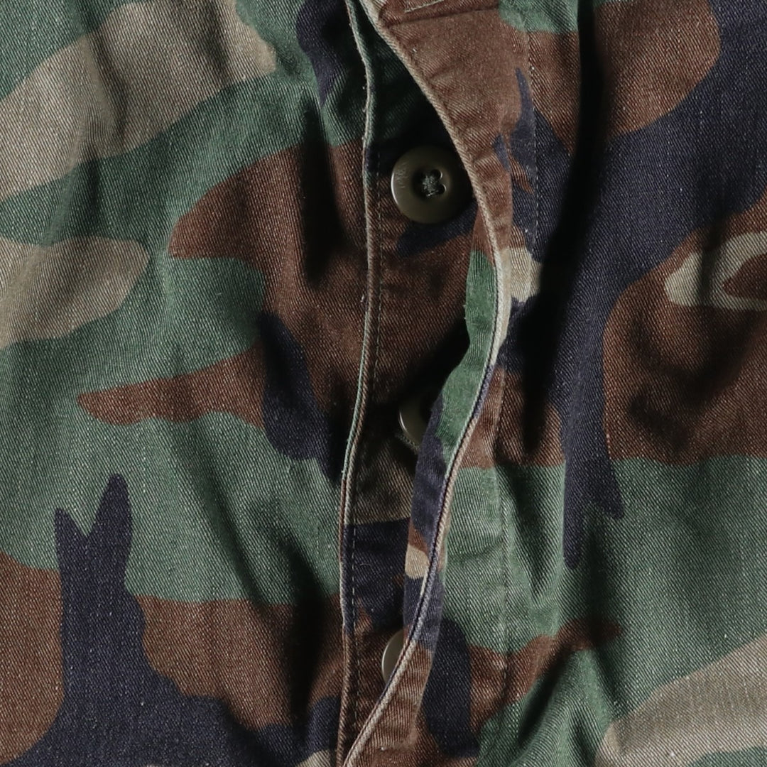 US Military Camouflage Pattern Woodland Camo Military Cargo Pants Combat Pants Large-Regular Men's W37 Equivalent cotton Khaki type Vintage Second Hand