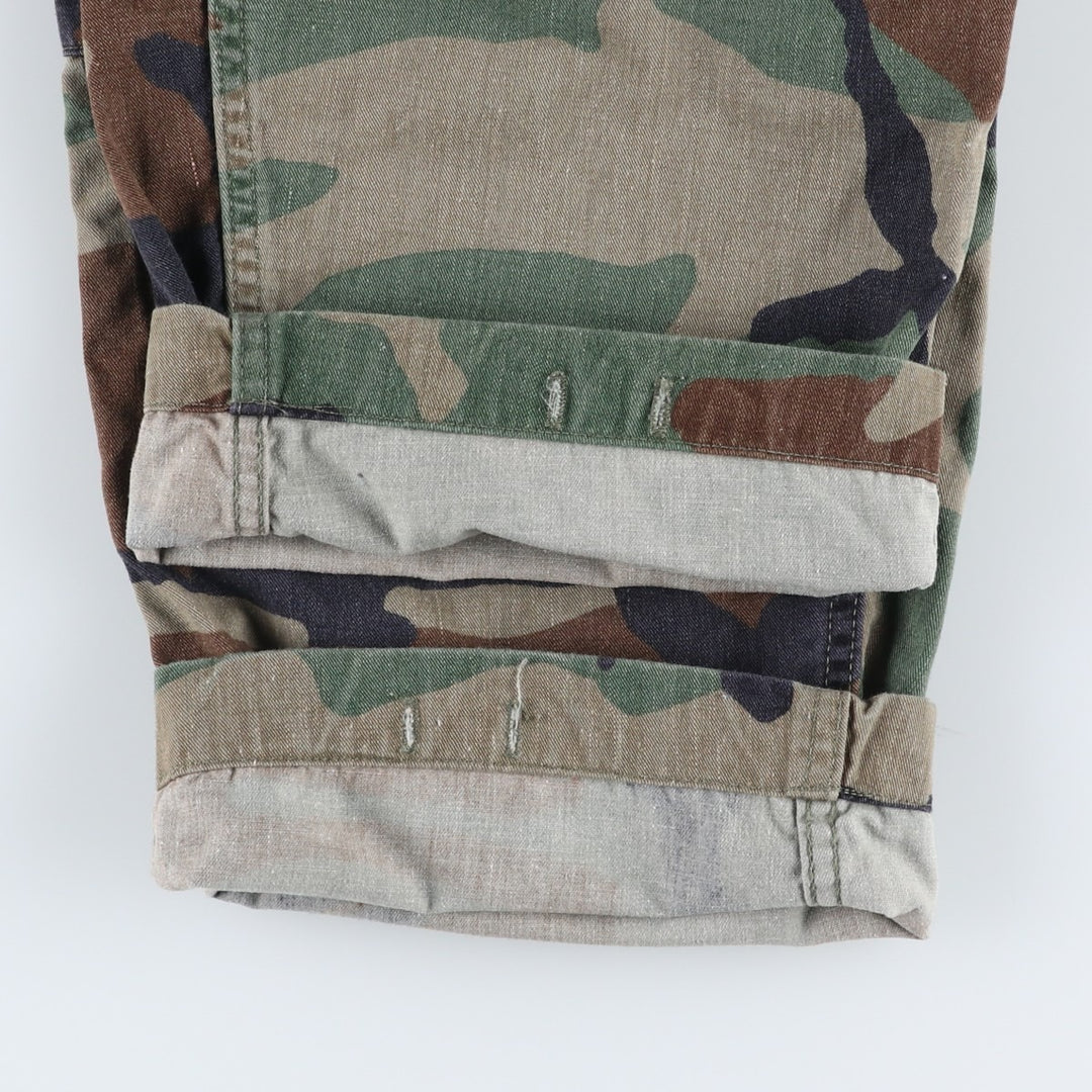 US Military Camouflage Pattern Woodland Camo Military Cargo Pants Combat Pants Large-Regular Men's W37 Equivalent cotton Khaki type Vintage Second Hand