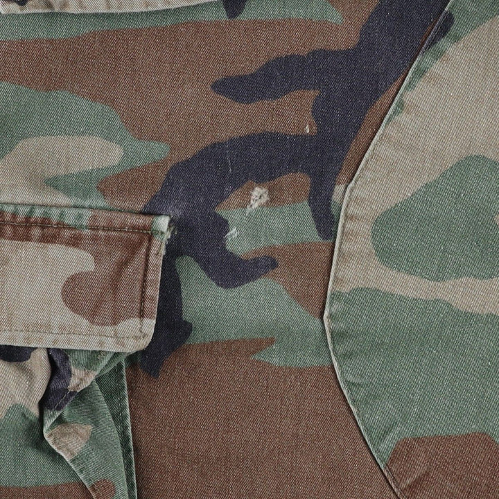 US Military Camouflage Pattern Woodland Camo Military Cargo Pants Combat Pants Large-Regular Men's W37 Equivalent cotton Khaki type Vintage Second Hand
