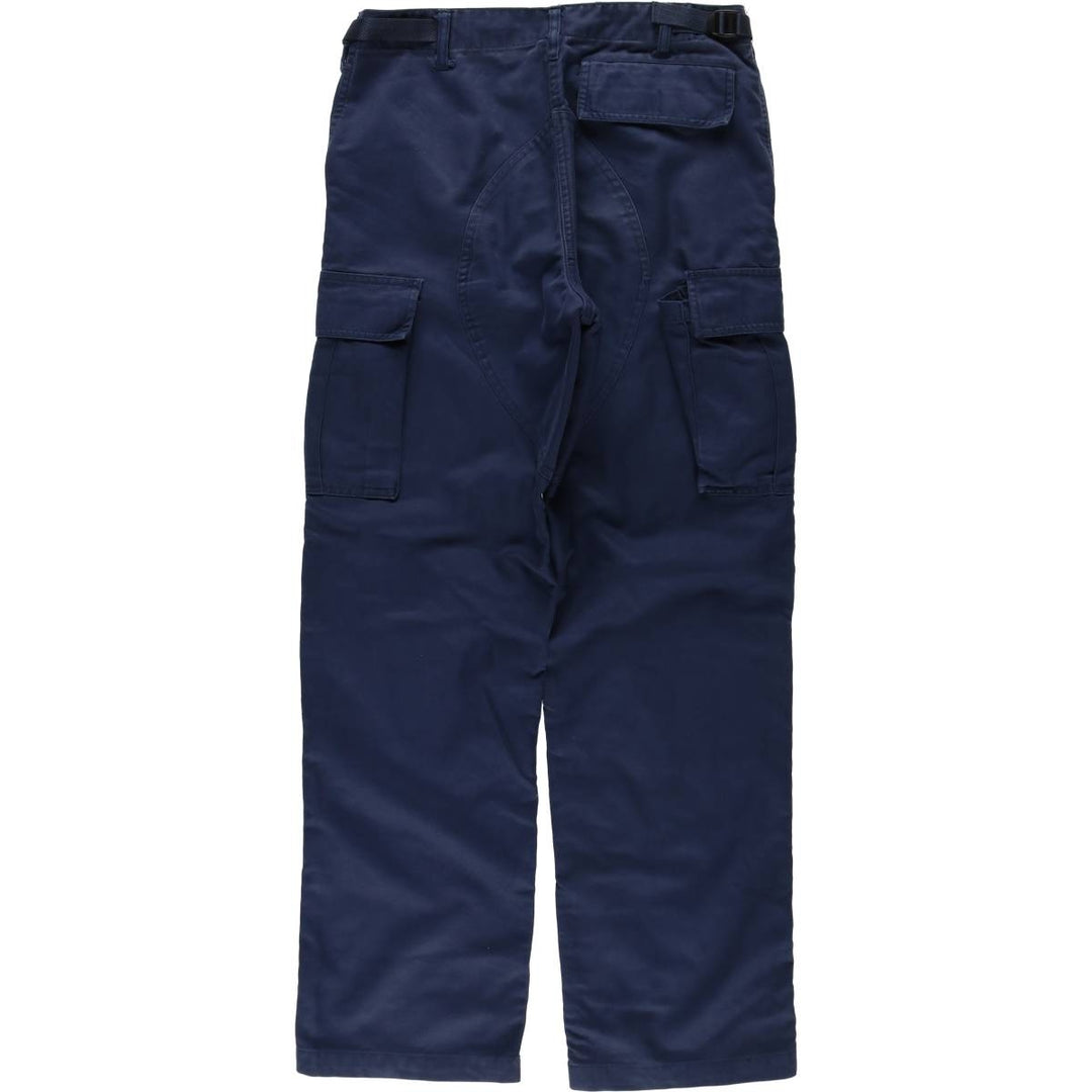 Double-knee military cargo pants, men's size W30 equivalent. unclear navy blue type Vintage Second Hand