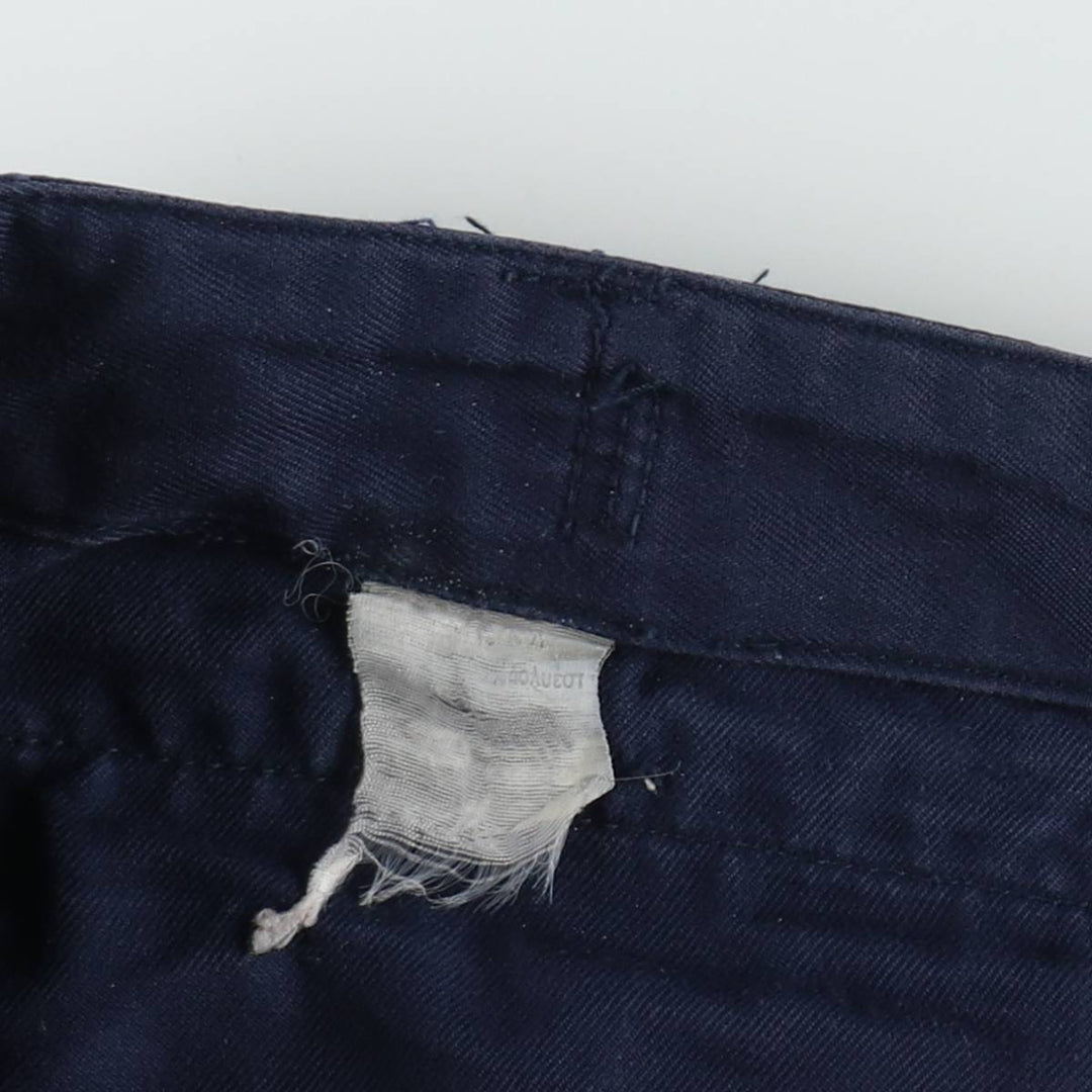 Double-knee military cargo pants, men's size W30 equivalent. unclear navy blue type Vintage Second Hand