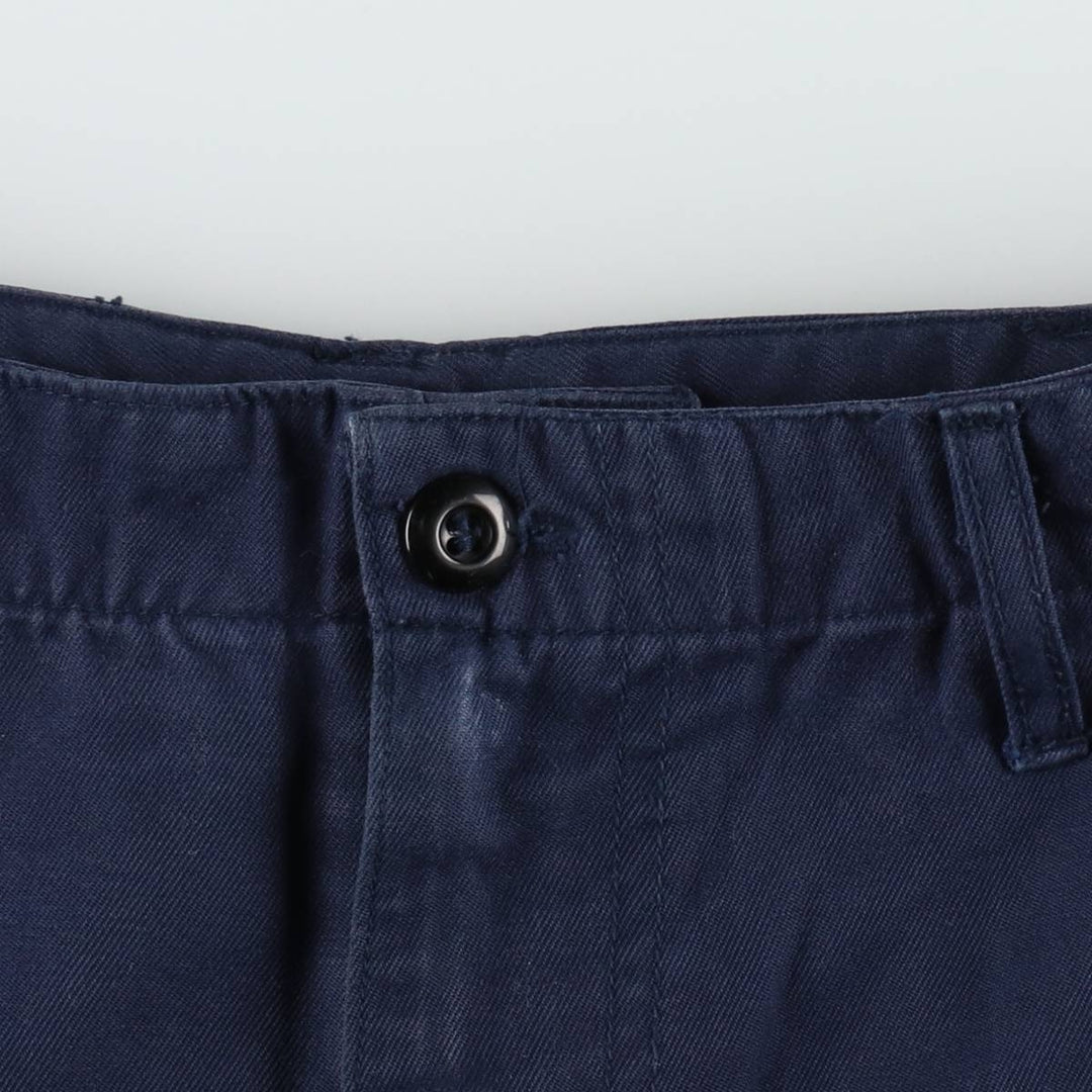 Double-knee military cargo pants, men's size W30 equivalent. unclear navy blue type Vintage Second Hand