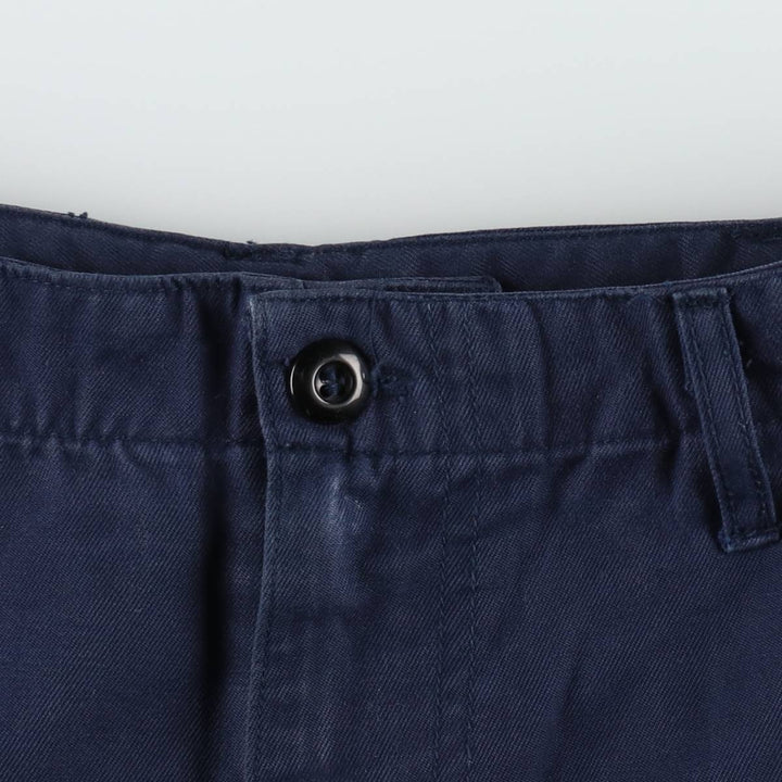 Double-knee military cargo pants, men's size W30 equivalent. unclear navy blue type Vintage Second Hand