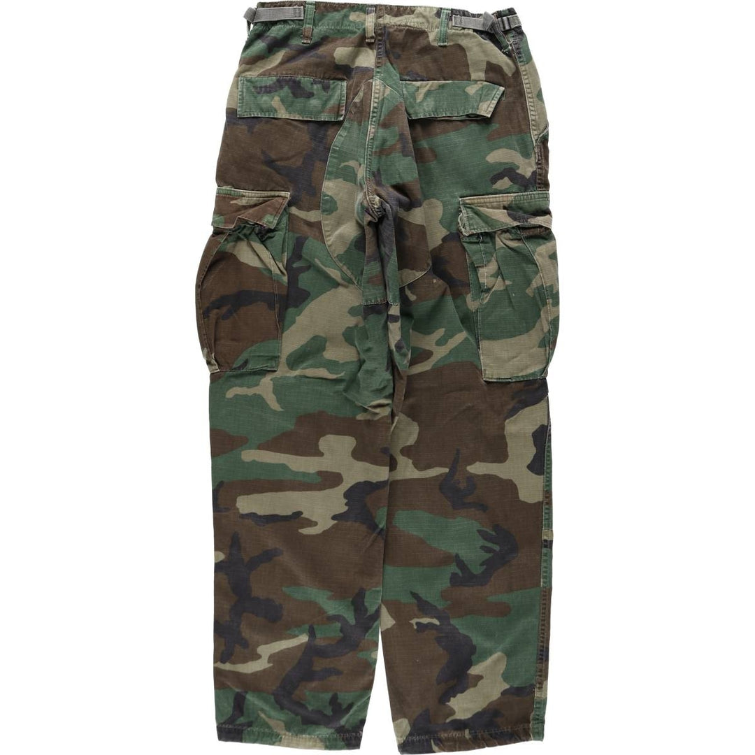 1990'S US Military Issue Woodland Camo Ripstop Military Cargo Pants Combat Pants Made in USA Small-Regular cotton Khaki type Vintage Second Hand