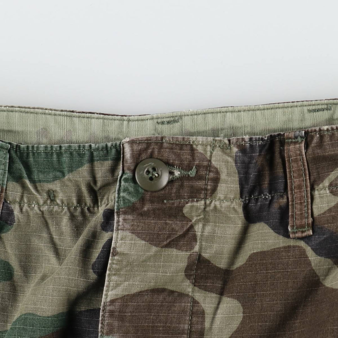 1990'S US Military Issue Woodland Camo Ripstop Military Cargo Pants Combat Pants Made in USA Small-Regular cotton Khaki type Vintage Second Hand