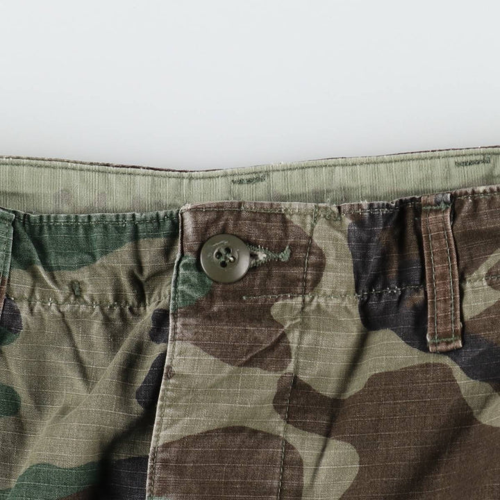 1990'S US Military Issue Woodland Camo Ripstop Military Cargo Pants Combat Pants Made in USA Small-Regular cotton Khaki type Vintage Second Hand