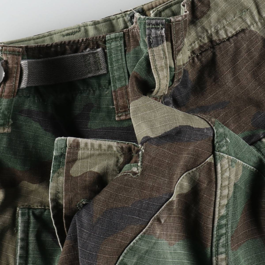 1990'S US Military Issue Woodland Camo Ripstop Military Cargo Pants Combat Pants Made in USA Small-Regular cotton Khaki type Vintage Second Hand