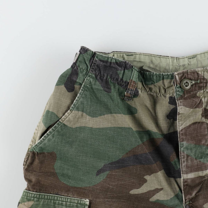 1990'S US Military Issue Woodland Camo Ripstop Military Cargo Pants Combat Pants Made in USA Small-Regular cotton Khaki type Vintage Second Hand