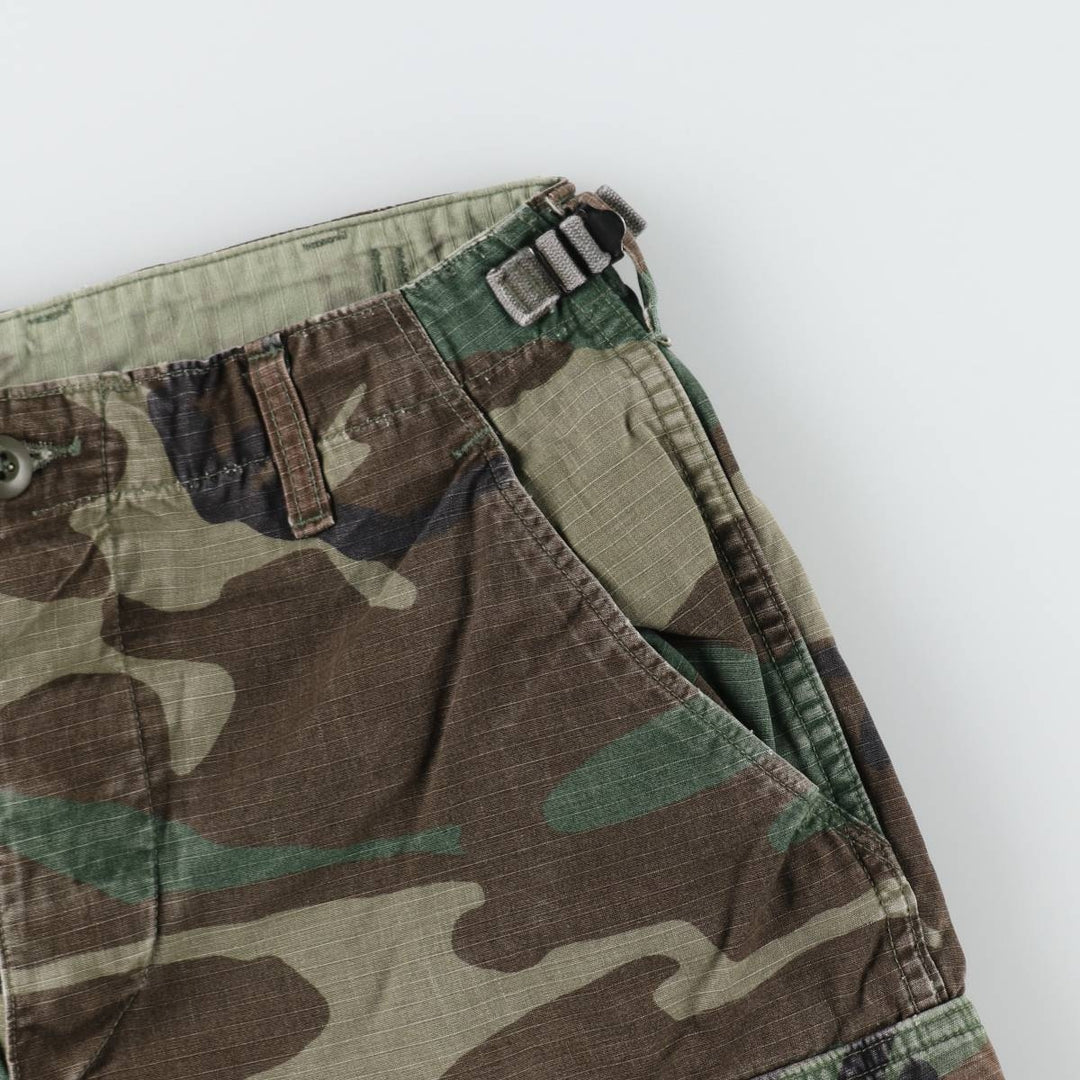 1990'S US Military Issue Woodland Camo Ripstop Military Cargo Pants Combat Pants Made in USA Small-Regular cotton Khaki type Vintage Second Hand