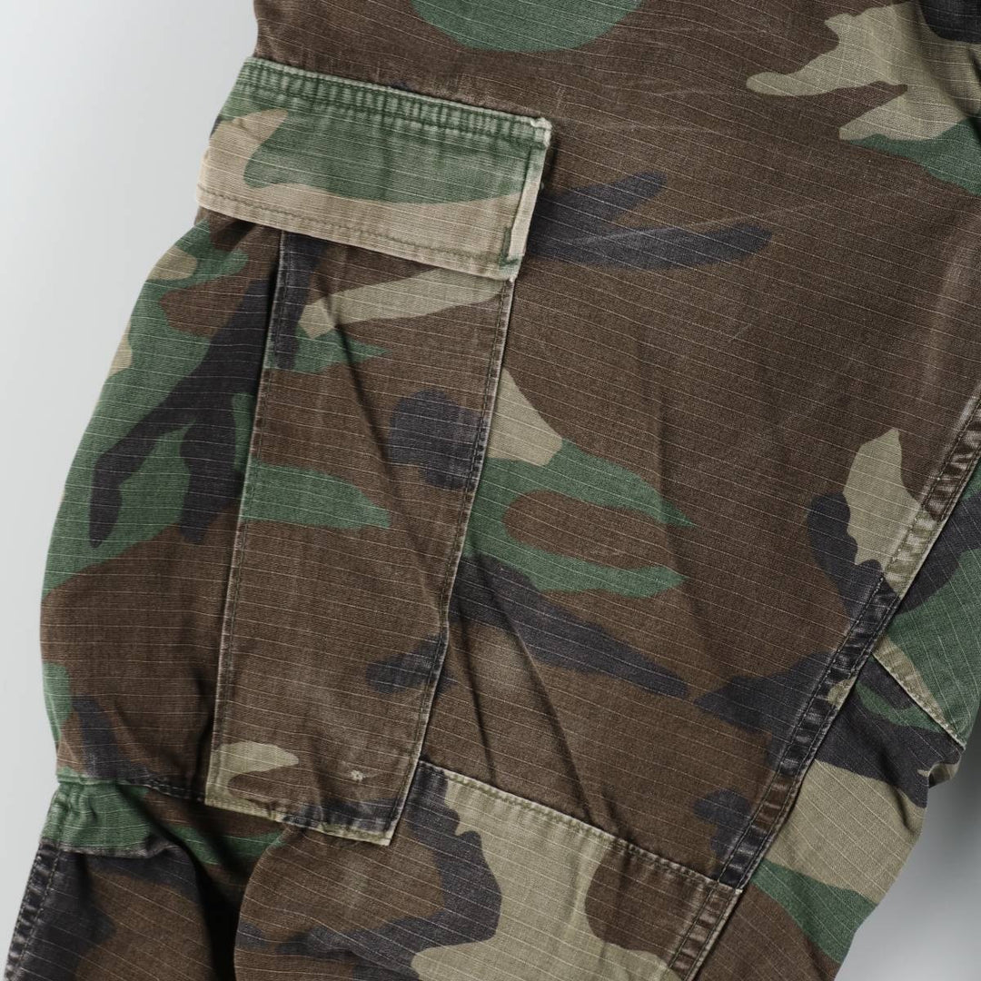 1990'S US Military Issue Woodland Camo Ripstop Military Cargo Pants Combat Pants Made in USA Small-Regular cotton Khaki type Vintage Second Hand