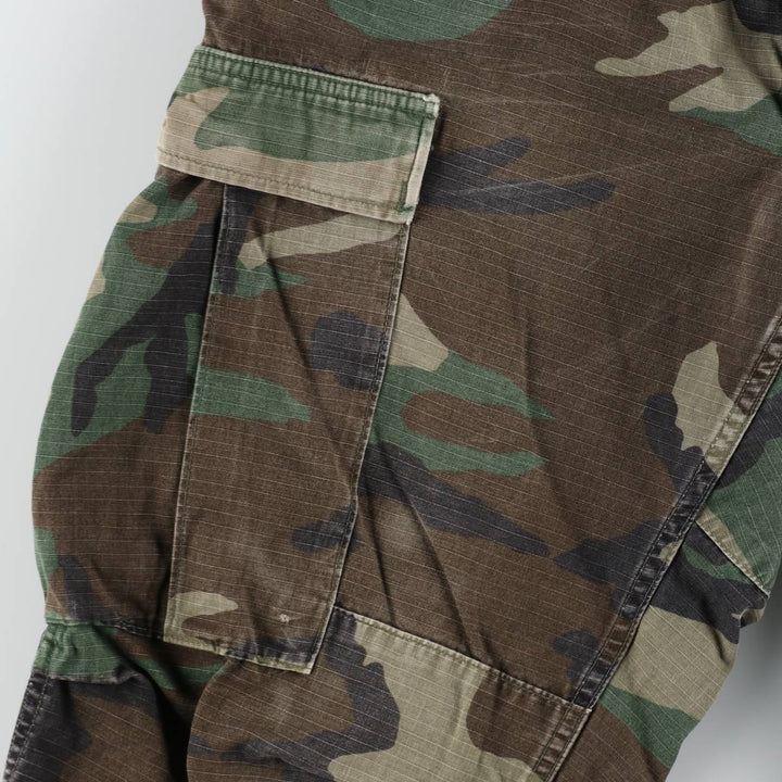 1990'S US Military Issue Woodland Camo Ripstop Military Cargo Pants Combat Pants Made in USA Small-Regular cotton Khaki type Vintage Second Hand