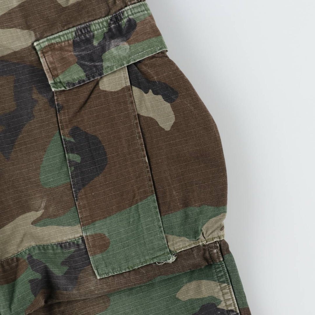 1990'S US Military Issue Woodland Camo Ripstop Military Cargo Pants Combat Pants Made in USA Small-Regular cotton Khaki type Vintage Second Hand